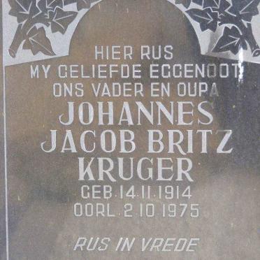 KRUGER Johannes Jacob Britz 1914-1975
