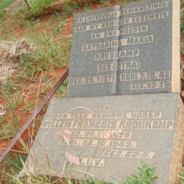 KROUKAMP Willem Francois 1876-1943 &amp; Catharina Maria BOTHA 1875-1942 