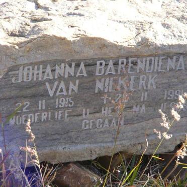 NIEKERK Johanna Barendina, van 1915-1991