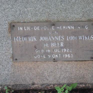 BEER Diederik Johannes Lodewikus, De 1922-1965