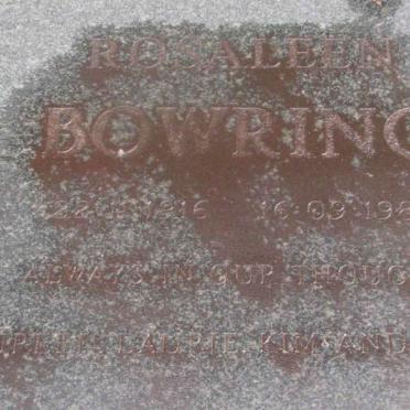 BOWRING Rosaleen 1916-1983