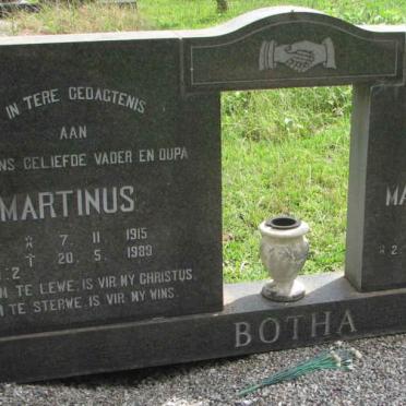 BOTHA Martinus 1915-1989 &amp; Magrietha Elizabeth 1918-1975
