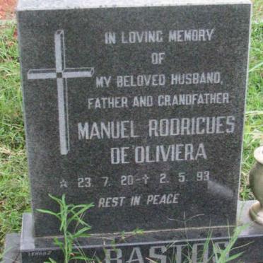 BASTOS Mauel Rodrigues De’Oliviera 1920-1993