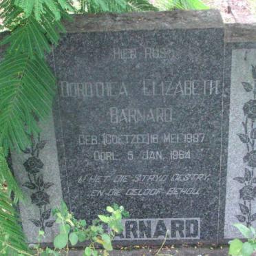 BARNARD Dorothea Elizabeth nee COETZEE 1887-1964