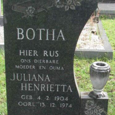 BOTHA Juliana Henrietta 1904-1974