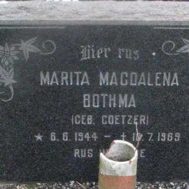 BOTHMA Marita Magdalena nee COETZER 1944-1969