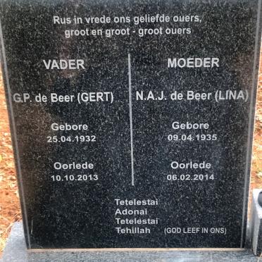 BEER G.P., de 1932-2013 &amp; N.A.J. 1935-2014