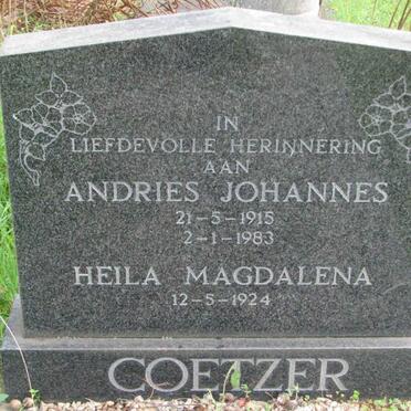 COETZER Andries Johannes 1915-1983 &amp; Heila Magdalena 1924-