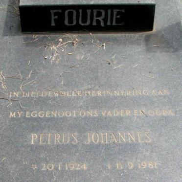 FOURIE Petrus Johannes 1924-1981