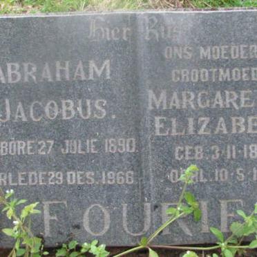 FOURIE Abraham Jacobus 1890-1966 &amp; Margaretha Elizabeth 1896-1968