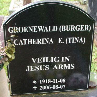 GROENEWALD Catherina E. nee BURGER 1918-2006