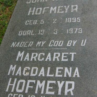 HOFMEYR John Murray 1895-1979 &amp; Margaret Magdalena 1907-2003