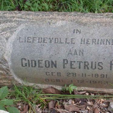 HILL Gideon Petrus 1891-1963