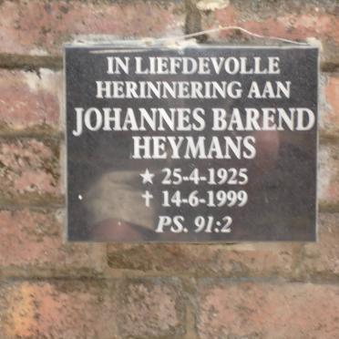 HEYMANS Johannes Barend 1925-1999