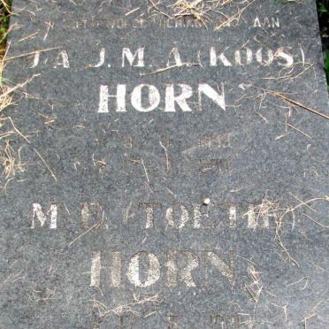 HORN J.A.J.M.A. 1913-2001 &amp; M.E. 1921-2002