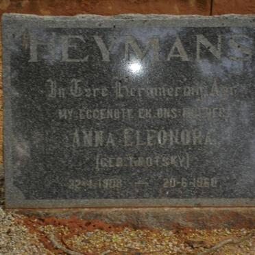 HEYMANS Anna Eleonora nee DROTSKY 1908-1960