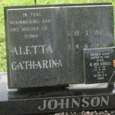 JOHNSON Aletta Catharina 1921-1989 :: SCHOÜLTZ De Beer 1940-2005