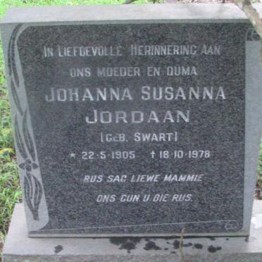 JORDAAN Johanna Susanna nee SWART 1905-1978
