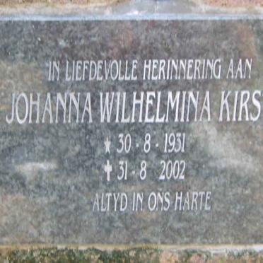 KIRSTEN Johanna Wilhelmina 1931-2002