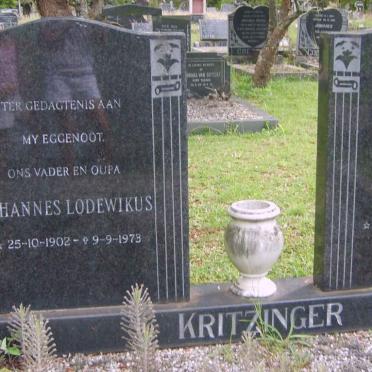 KRITZINGER Johannes Lodewikus 1902-1973 &amp; Anna Catharina 1908-1993