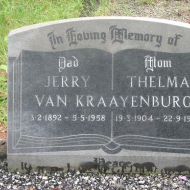 KRAAYENBURG Jerry, van 1892-1958 &amp; Thelma 1904-1972