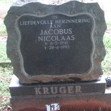 KRUGER Jacobus Nicolaas 1941-1993