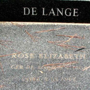 LANGE Rose Elizabeth, de ?-1983