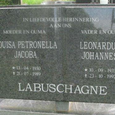 LABUSCHAGNE Leonardus Johannes 1933-1992 &amp; Louisa Petronella Jacoba 1930-1989