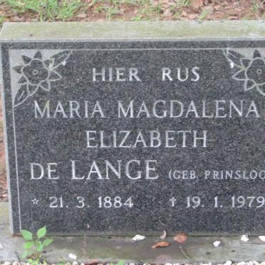 LANGE Maria Magdalena Elizabeth, de nee PRINSLOO 1884-1979