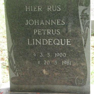 LINDEQUE Johannes Petrus 1900-1981