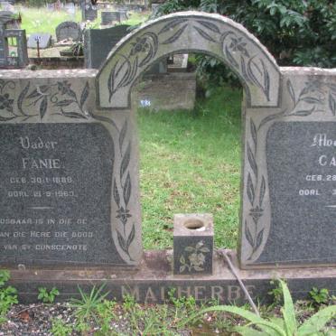MALHERBE Fanie 1888-1963 &amp; Calie 1906-1992