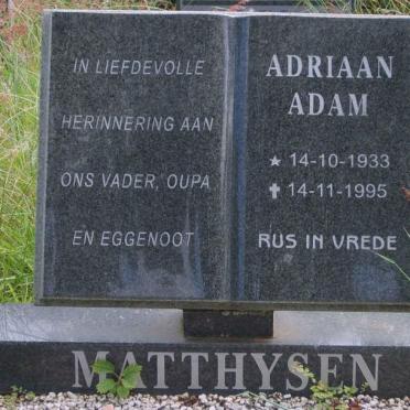 MATTHYSEN Adriaan Adam 1933-1995