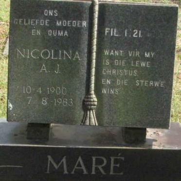 MARÉ Nicolina A.J. 1900-1983