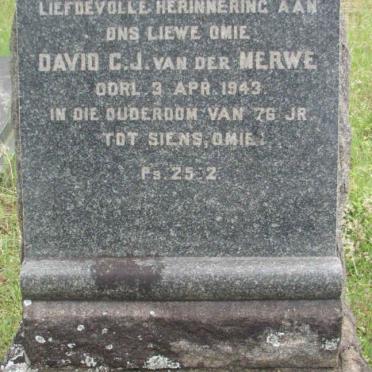 MERWE David C.J., van der -1943