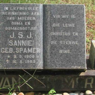 MERWE J.S.J., van der  nee SPAMER 1900-1983
