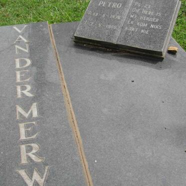 MERWE Petro, van der 1936-1980