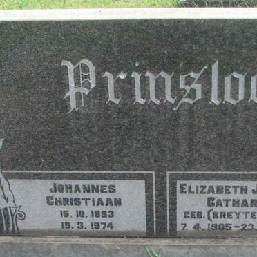 PRINSLOO Johannes Christiaan 1893-1974 &amp; Elizabeth Johanna Catharina BREYTENBACH 1905-1987