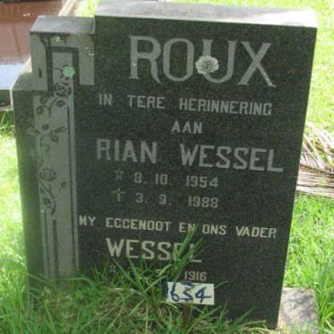 ROUX Rian Wessel 1954-1988 :: ROUX Wessel 1916-?