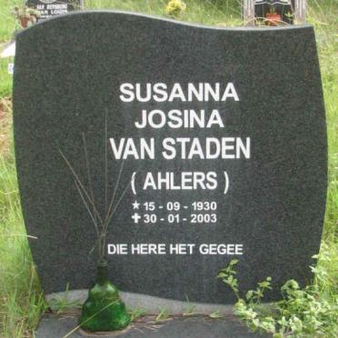 STADEN Susanna Josina, van nee AHLERS 1930-2003