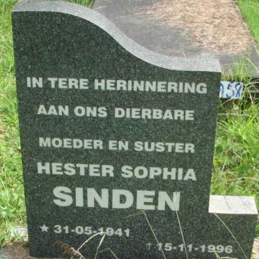 SINDEN Hester Sophia 1941-1996