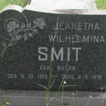 SMIT Jeanetha Wilhelmina nee BOTHA 1915-1979