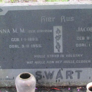 SWART Jacobus N. 1882-1957 &amp; Anna M.M. STRYDOM 1883-1955