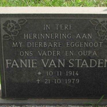 STADEN Fanie, van 1914-1979