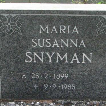 SNYMAN Jacobus Hugo 1895-1980 &amp; Maria Susanna 1899-1985