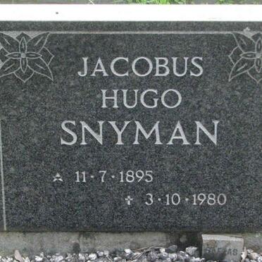 SNYMAN Jacobus Hugo 1895-1980