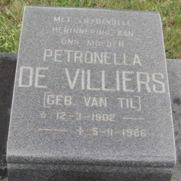 VILLIERS Petronella, de nee VAN TIL 1902-1986