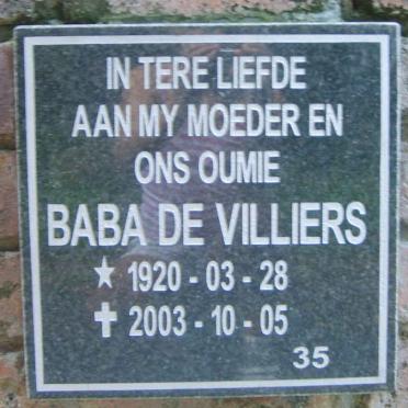 VILLIERS Baba, de 1920-2003