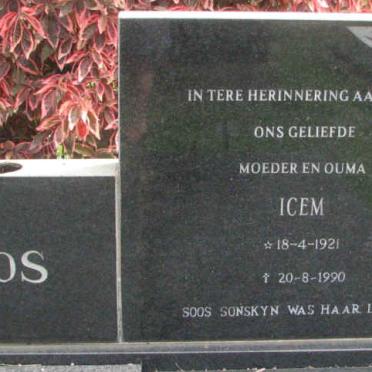 VOS Andries Pieter 1915-1980 &amp; Icem 1921-1990