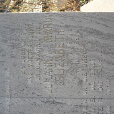 OBERHOLSTER Jacobus Schalk 1920-1999 &amp; Johanna Maria Elizabeth 1920-1991