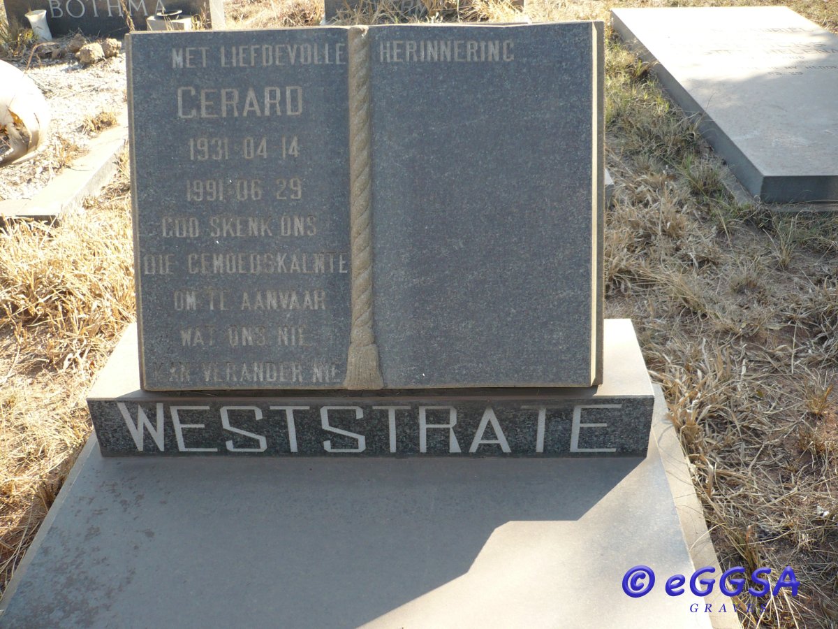 WESTSTRATE Gerard 1931-1991